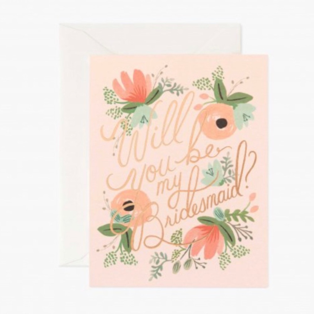 Rifle Paper Co. Blushing Bridesmaid Card -One Card